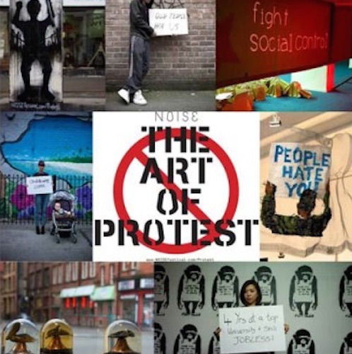 an image made up of 8 images submitted to the art of protest project